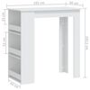 vidaXL Bar Table with Storage Rack White 102x50x103.5 cm Engineered Wood