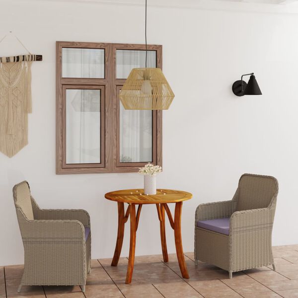 vidaXL 3 Piece Garden Dining Set Brown