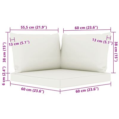 vidaXL 5 Piece Garden Lounge Set with Cream Cushions