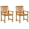 vidaXL Garden Chairs with Cushions 2 pcs Solid Acacia Wood