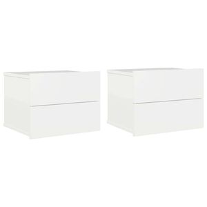 vidaXL Bedside Cabinets 2 pcs High Gloss White 40x30x30 cm Engineered Wood