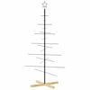 vidaXL Metal Christmas Tree with Wooden Base Black 150 cm