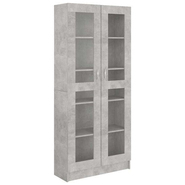 vidaXL Vitrine Cabinet Concrete Grey 82.5x30.5x185 cm Engineered Wood