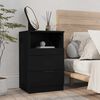 vidaXL Bedside Cabinet Black Engineered Wood