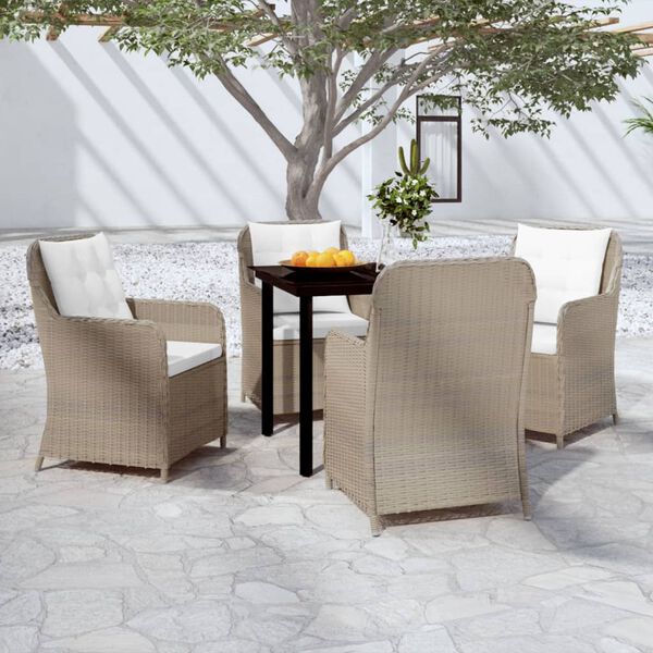 vidaXL 5 Piece Garden Dining Set Brown