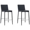 vidaXL Bar Stools 2 pcs Black Faux Leather