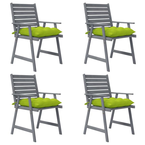 vidaXL Outdoor Dining Chairs with Cushions 4 pcs Solid Wood Acacia