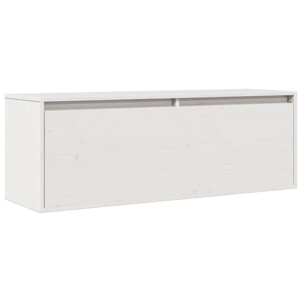 vidaXL Wall Cabinet White 100x30x35 cm Solid Wood Pine