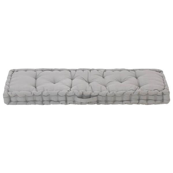 vidaXL Pallet Floor Cushion Cotton 120x40x7 cm Grey