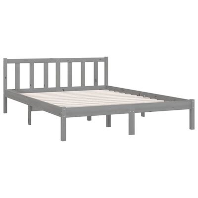 vidaXL Bed Frame without Mattress Grey Solid Wood 120x200 cm