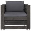 vidaXL 8 Piece Garden Lounge Set with Cushions Grey Impregnated Wood