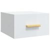 vidaXL Wall-mounted Bedside Cabinet High Gloss White 35x35x20 cm
