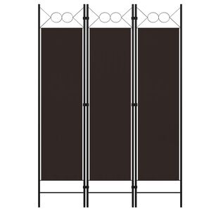 vidaXL 3-Panel Room Divider Brown 120x180 cm