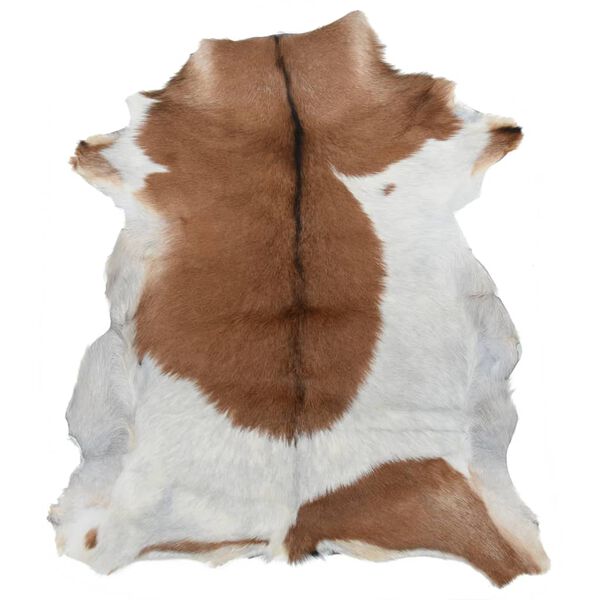 vidaXL Goatskin Mixed Brown and White 60x100 cm