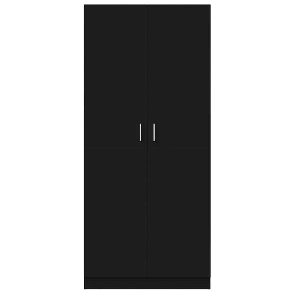 vidaXL Wardrobe Black 80x52x180 cm Engineered Wood