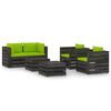 vidaXL 6 Piece Garden Lounge Set with Cushions Grey Impregnated Wood