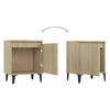 vidaXL Bed Cabinet with Metal Legs Sonoma Oak 40x30x50 cm