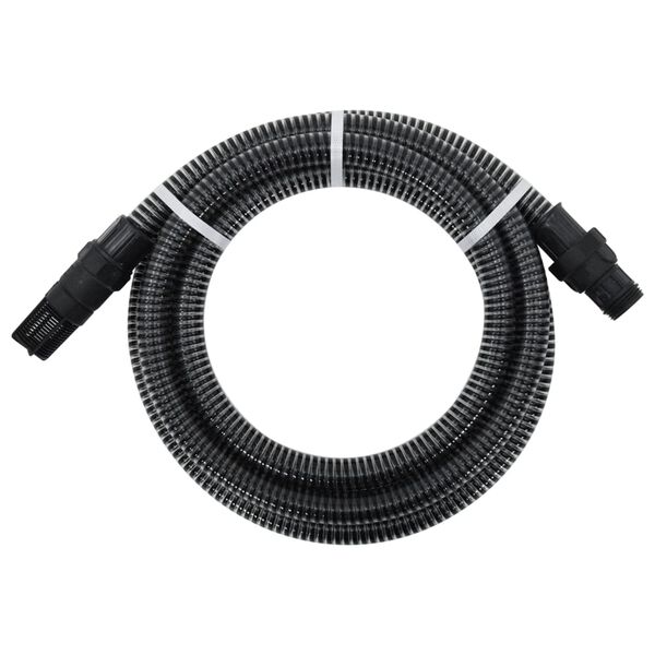 vidaXL Suction Hose with PVC Connectors Black 1" 7 m PVC