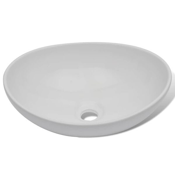 vidaXL Ceramic Basin 40x33 cm Oval White