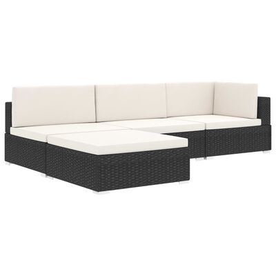 vidaXL Sectional Middle Seat 1 pc with Cushions Poly Rattan Grey