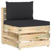 vidaXL 3 Piece Garden Lounge Set with Cushions Green Impregnated Wood