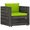vidaXL 6 Piece Garden Lounge Set with Cushions Grey Impregnated Wood