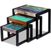 vidaXL Three Piece Nesting Tables Solid Reclaimed Wood