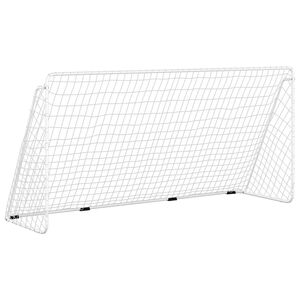 vidaXL Football Goal with Net White 366x122x182 cm Steel