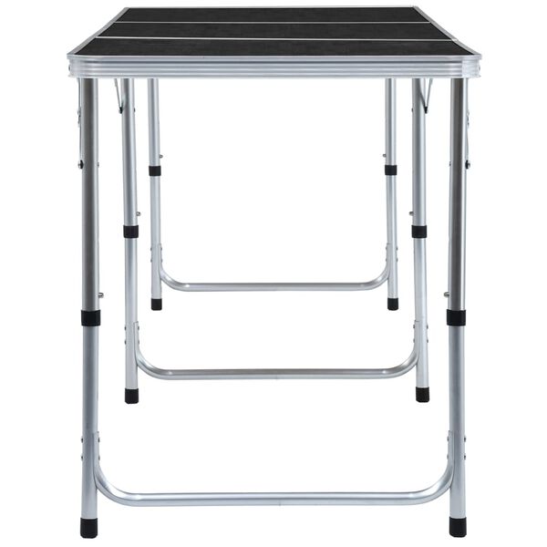 vidaXL Foldable Camping Table Grey Aluminium 180x60 cm