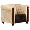 vidaXL Chesterfield Armchair Brown Real Leather