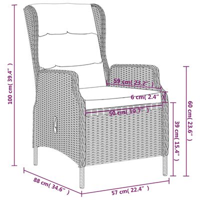 vidaXL 7 Piece Garden Dining Set Dark Grey