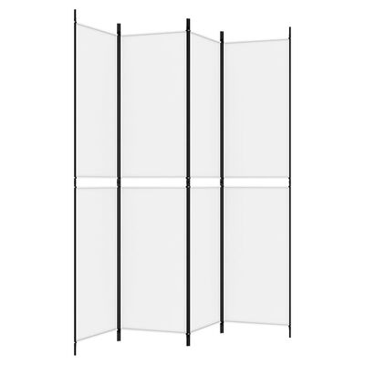 vidaXL 4-Panel Room Divider White 200x220 cm Fabric
