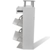 vidaXL Shoe Cabinet with a Drawer and a Top Glass Shelf Wood White