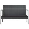 vidaXL 8 Piece Garden Lounge Set with Cushions Poly Rattan Black