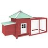 vidaXL Chicken Coop with Nest Box Red 190x72x102 cm Solid Firwood