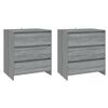 vidaXL 3 Piece Sideboard Grey Sonoma Engineered Wood