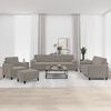 vidaXL 4 Piece Sofa Set with Throw Pillows&Cushions Light Grey Velvet