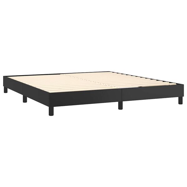 vidaXL Bed Frame without Mattress Black 180x200 cm Super King Faux Leather