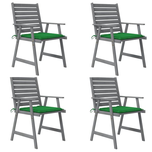 vidaXL Outdoor Dining Chairs with Cushions 4 pcs Solid Wood Acacia