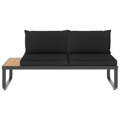 vidaXL 5 Piece Garden Corner Sofa Set with Cushions Aluminium and WPC