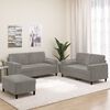 vidaXL 3 Piece Sofa Set with Throw Pillows&Cushions Light Grey Velvet