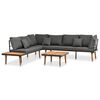 vidaXL 4 Piece Garden Lounge Set with Cushions Solid Acacia Wood
