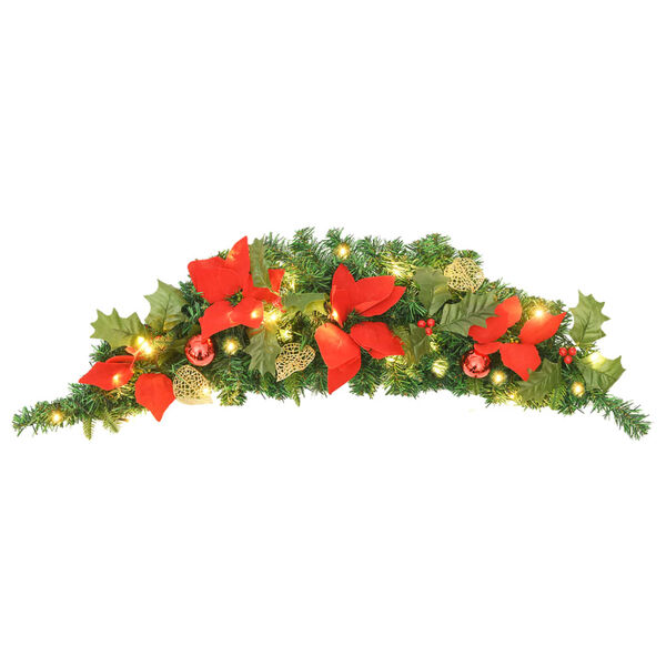 vidaXL Christmas Arch with LED Lights Green 90 cm PVC