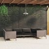 vidaXL 6 Piece Garden Lounge Set with Cushions Poly Rattan Dark Grey