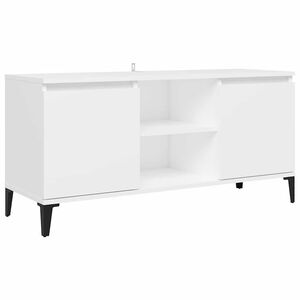 vidaXL TV Cabinet | White | Engineered wood, Metal | Medium | TV Cabinet