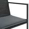 vidaXL 5 Piece Outdoor Dining Set with Cushions Poly Rattan Black