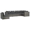 vidaXL 6 Piece Garden Lounge Set with Cushions Poly Rattan Grey