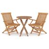 vidaXL 3 Piece Garden Dining Set Solid Wood Teak