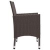 vidaXL 3 Piece Garden Dining Set Brown Poly Rattan and Glass