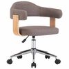 vidaXL Swivel Dining Chair Taupe Bent Wood and Fabric